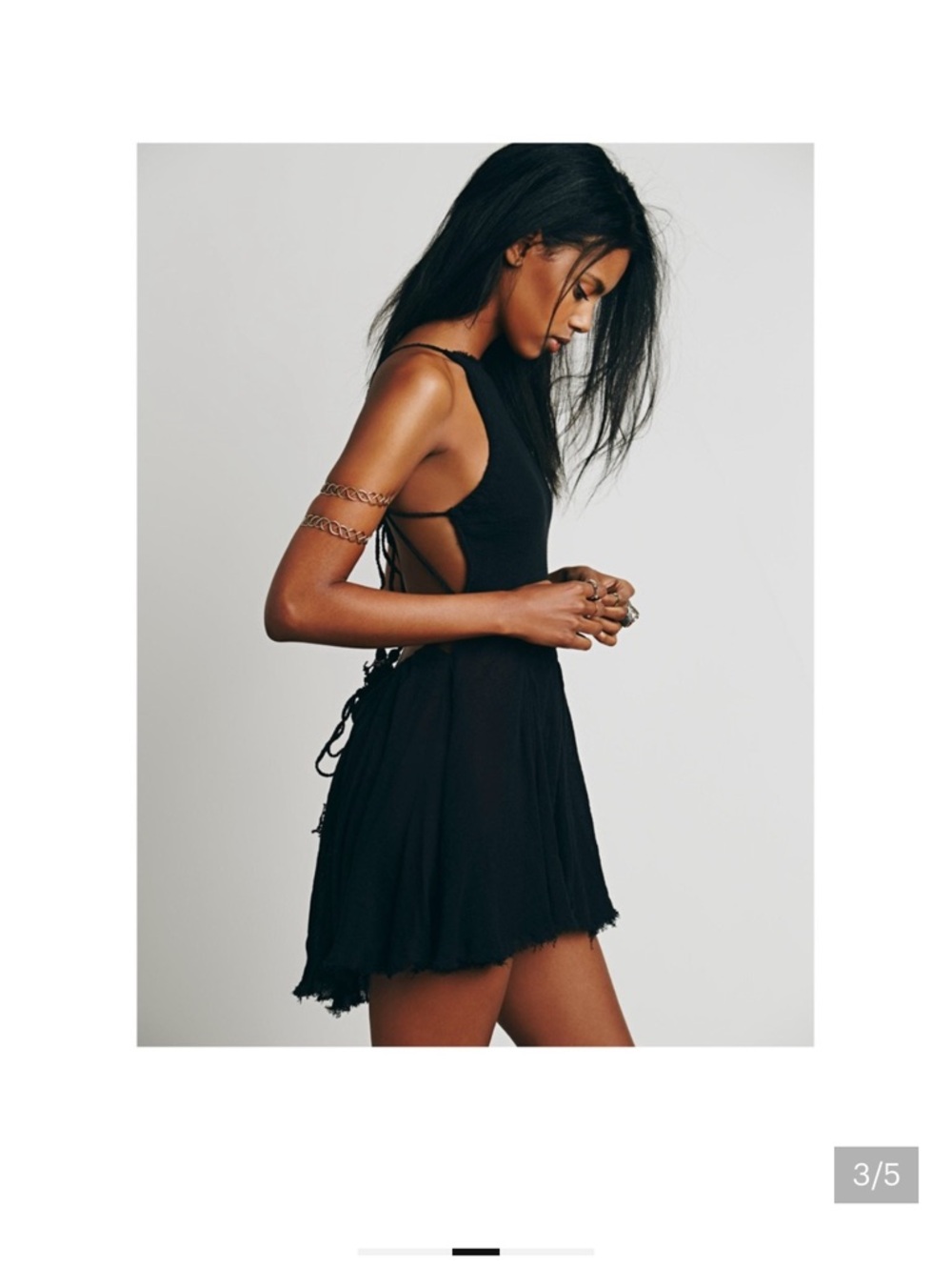 Free People Live for Your Smile Black Asymmetric Skirt Sleeveless Dress size XS